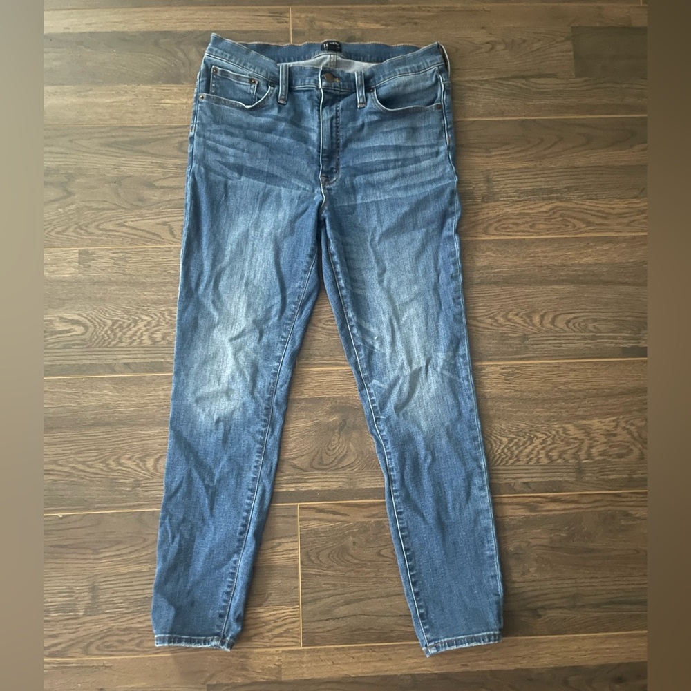 J. Crew Blue Skinny Jeans with Natural Fading